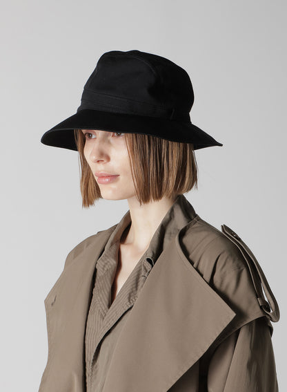 WOOL GABARDINE ARRANGED HAT