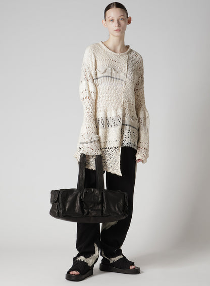 TWISTED SOFT LEATHER POCKET BOSTON BAG