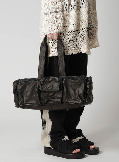 TWISTED SOFT LEATHER POCKET BOSTON BAG