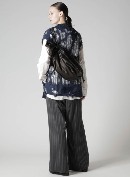 SOFT LEATHER  ZIPPER SHOULDER BAG