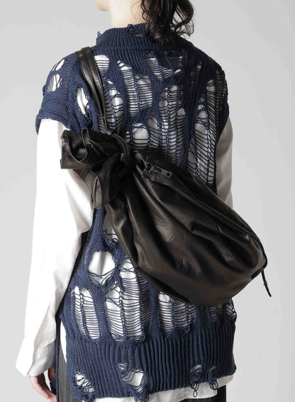 SOFT LEATHER  ZIPPER SHOULDER BAG