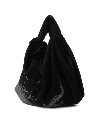 WOOL GABARDINE "Y" PRINT MINI FUROSHIKI BAG