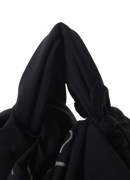 WOOL GABARDINE "Y" PRINT MINI FUROSHIKI BAG