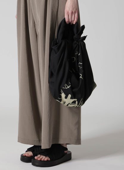 WOOL GABARDINE "Y" PRINT MINI FUROSHIKI BAG