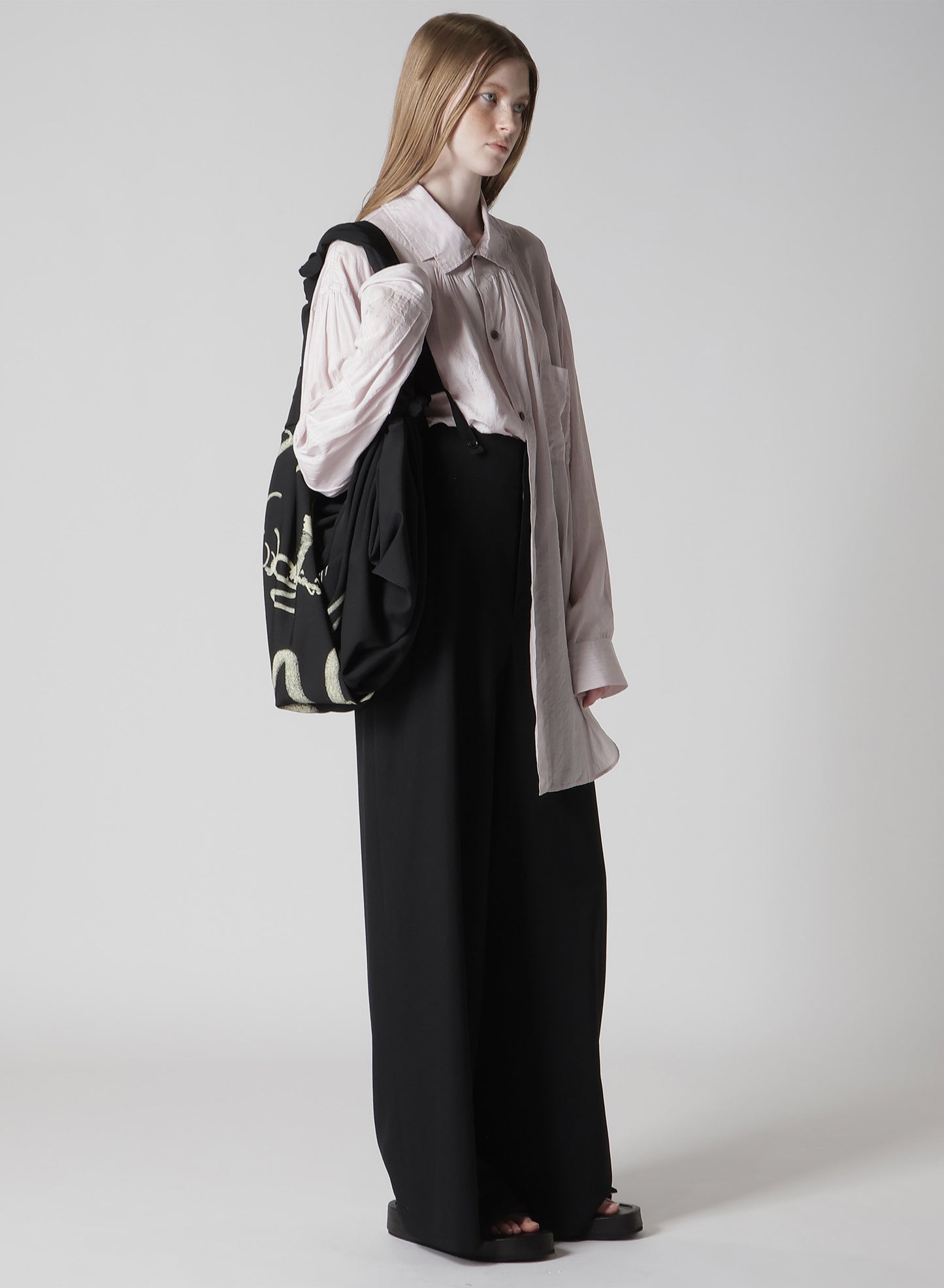 WOOL GABARDINE "Y" PRINT FUROSHIKI BAG