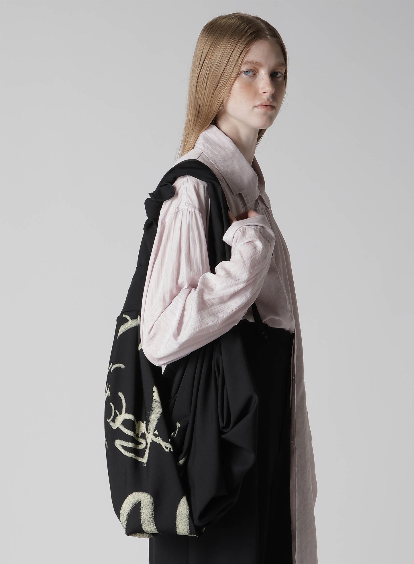 WOOL GABARDINE "Y" PRINT FUROSHIKI BAG