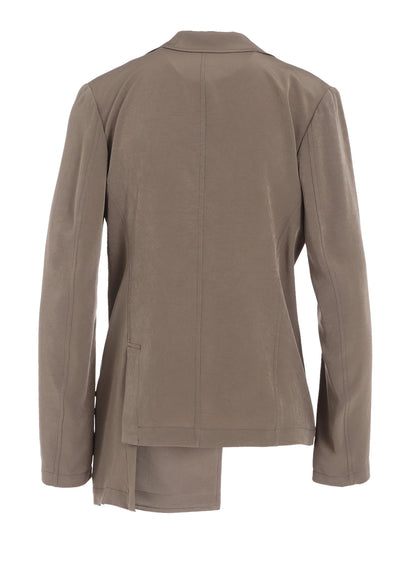 TA/PE CREPE DE CHINE ASYMMETRIC JACKET