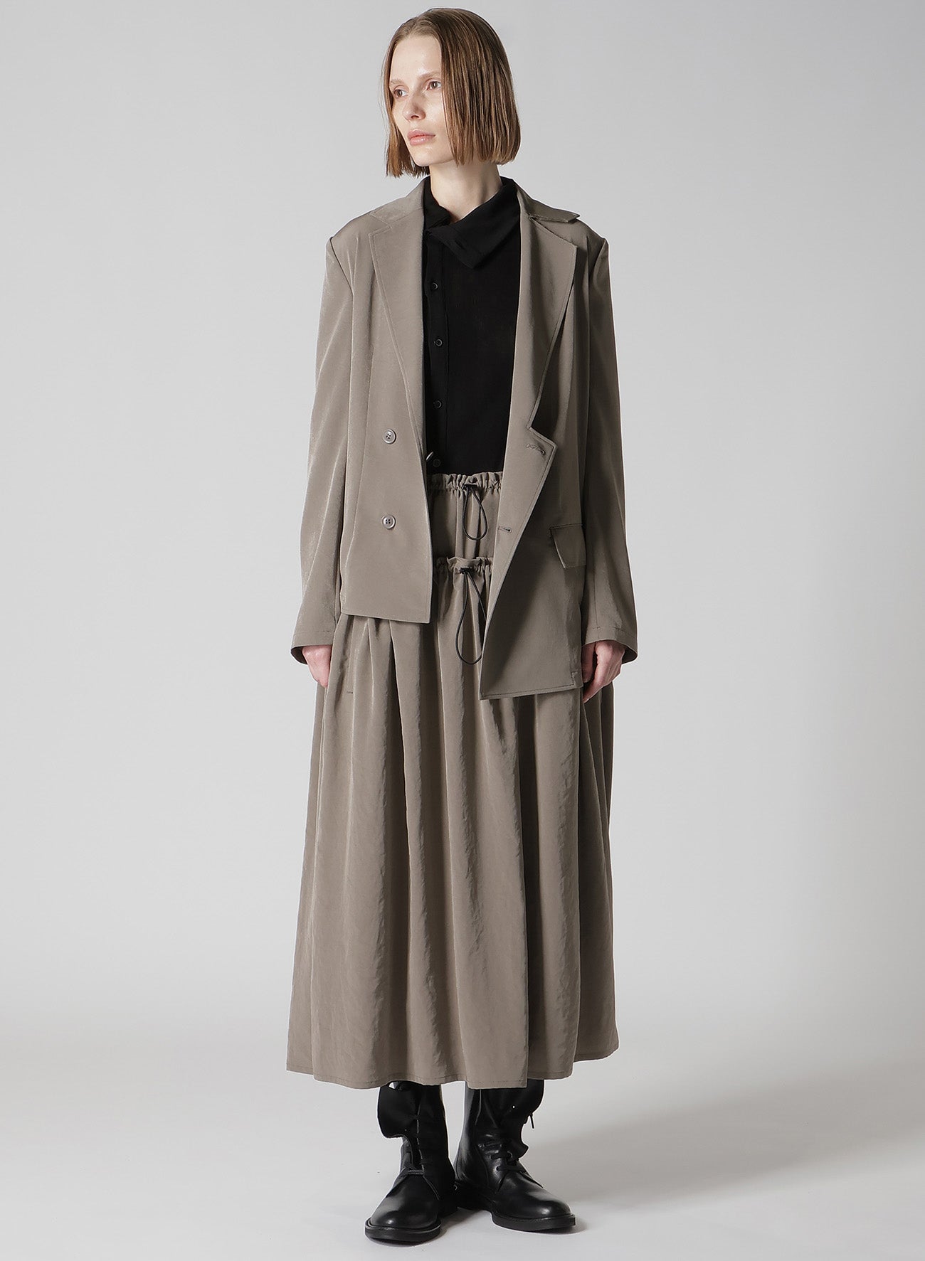 TA/PE CREPE DE CHINE ASYMMETRIC JACKET