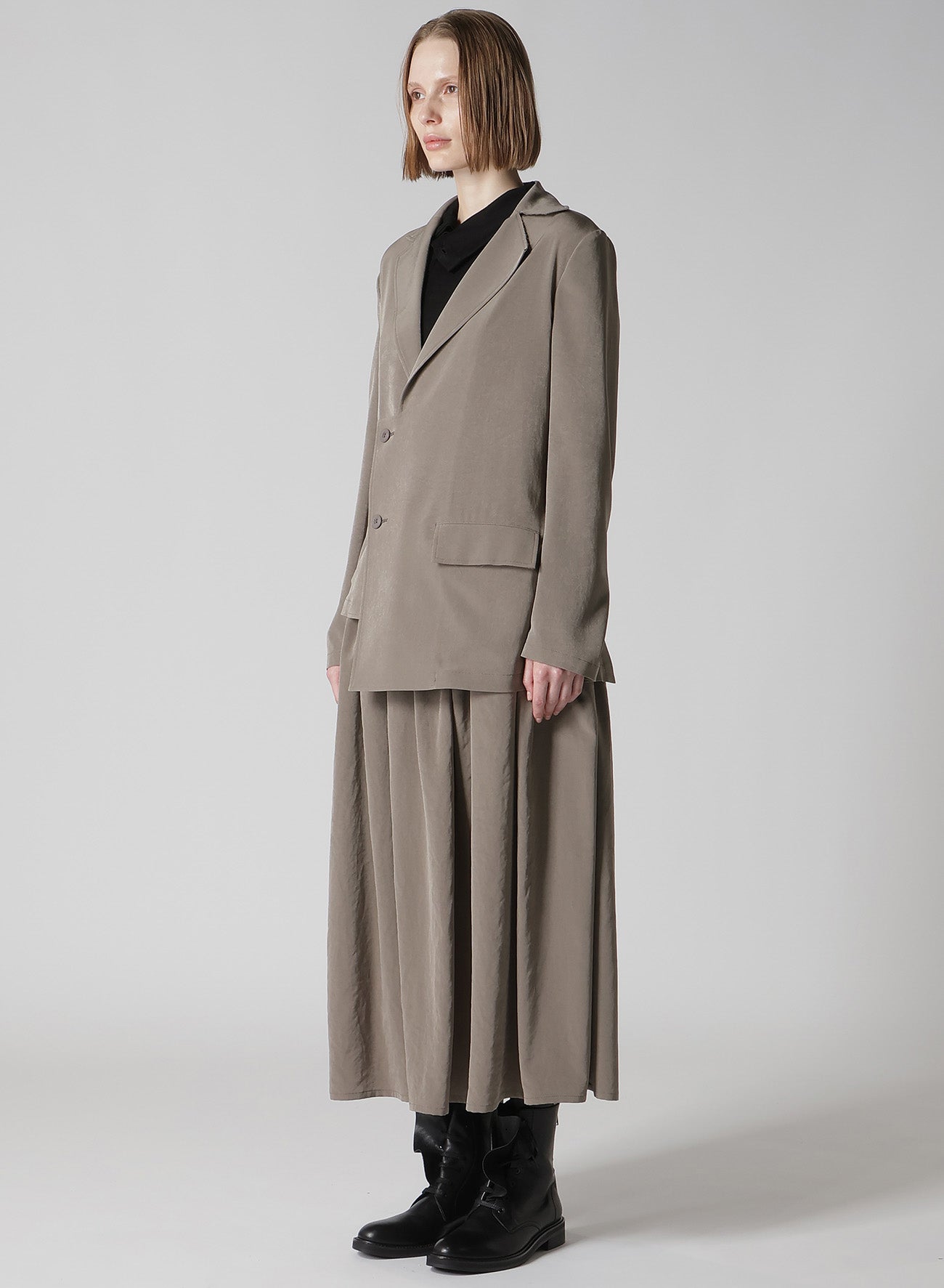 TA/PE CREPE DE CHINE ASYMMETRIC JACKET