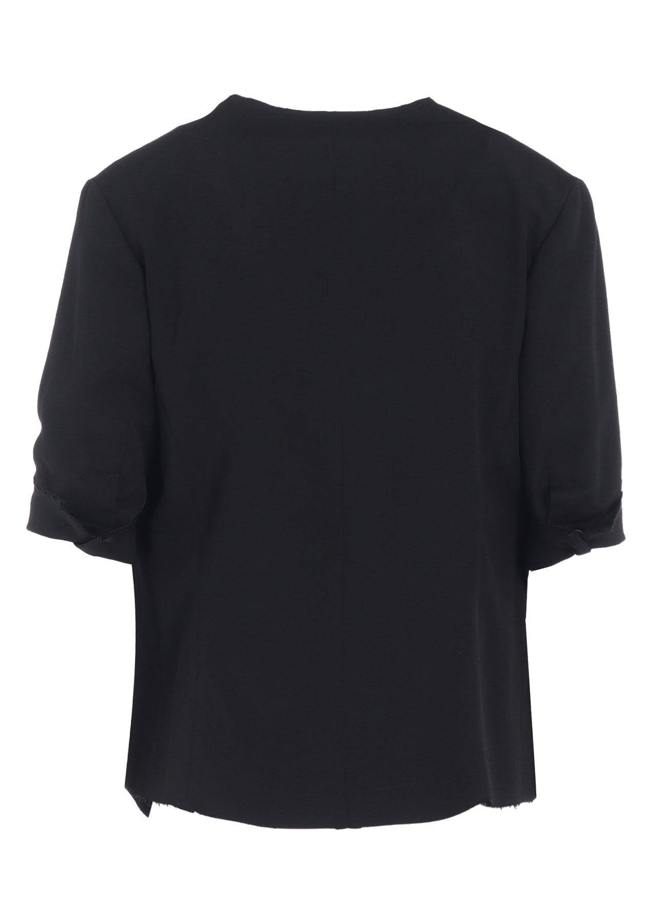 WOOL GABARDINE COLLARLESS SHORT JACKET – THE SHOP YOHJI YAMAMOTO
