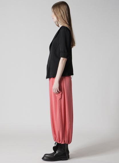 WOOL GABARDINE COLLARLESS SHORT JACKET