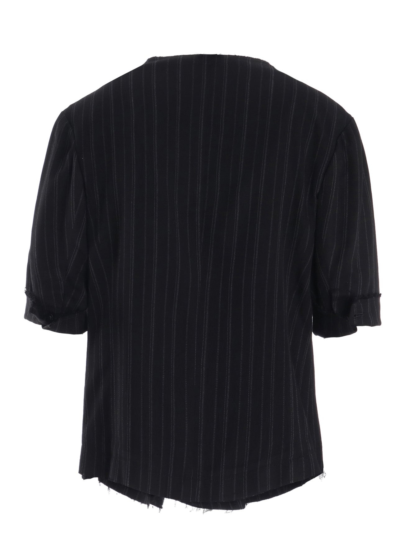 RY/ STRIPE COLLARLESS SHORT JACKET