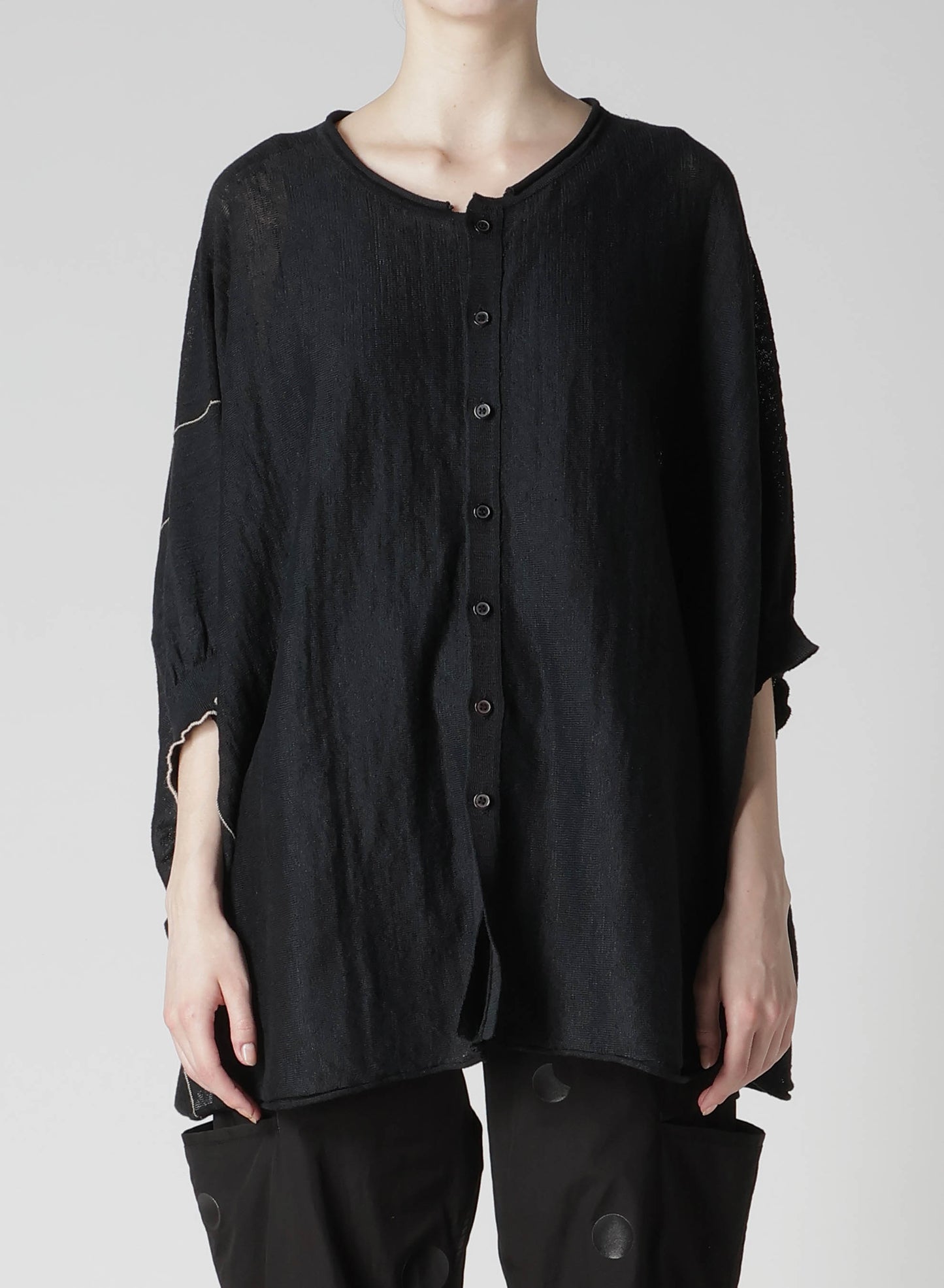 JERSEY 1/2 SLEEVE BIG CARDIGAN