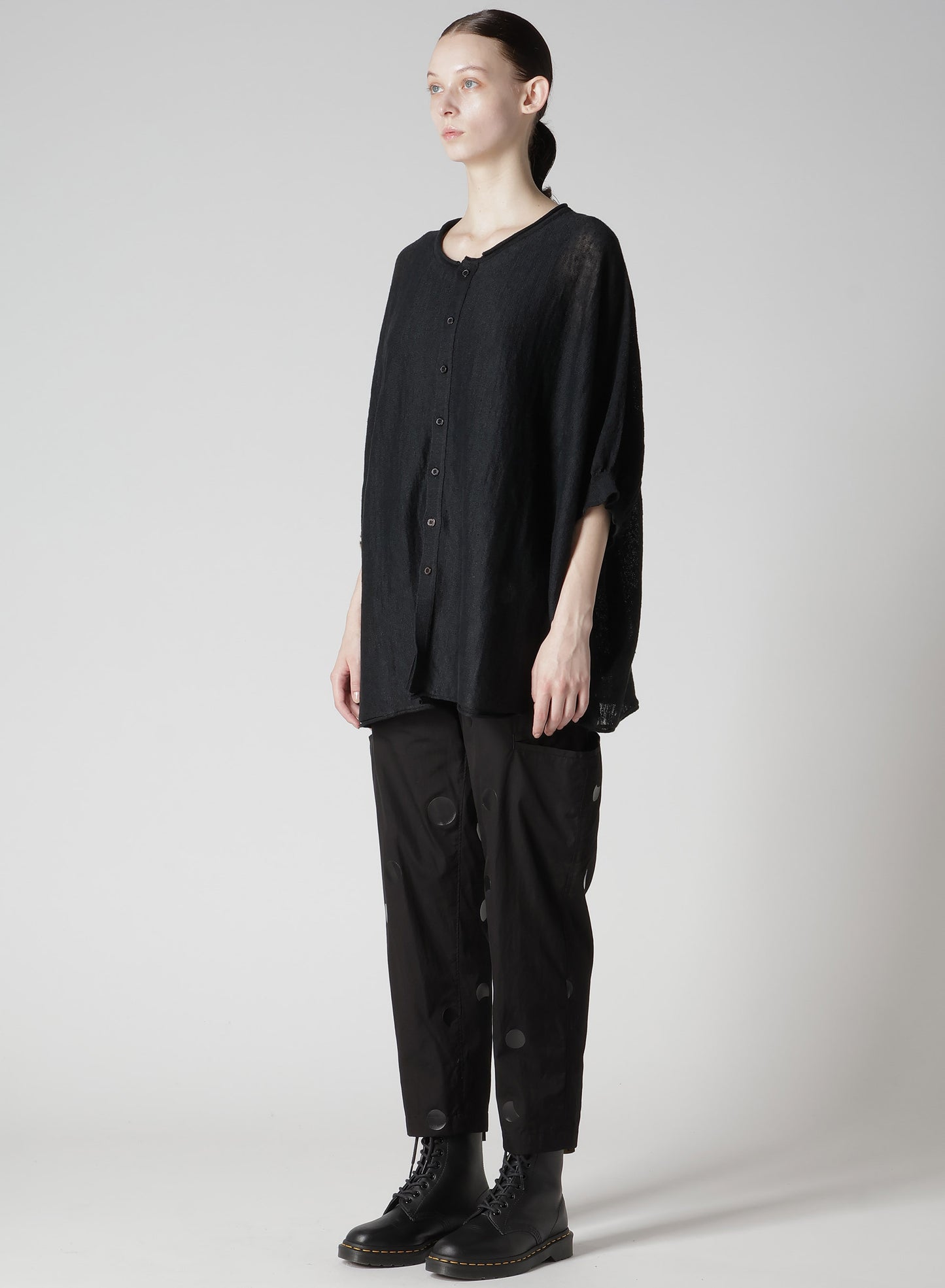 JERSEY 1/2 SLEEVE BIG CARDIGAN