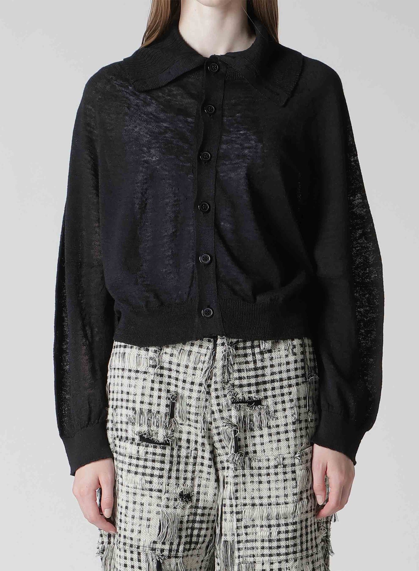 JERSEY CARDIGAN WITH COLLAR