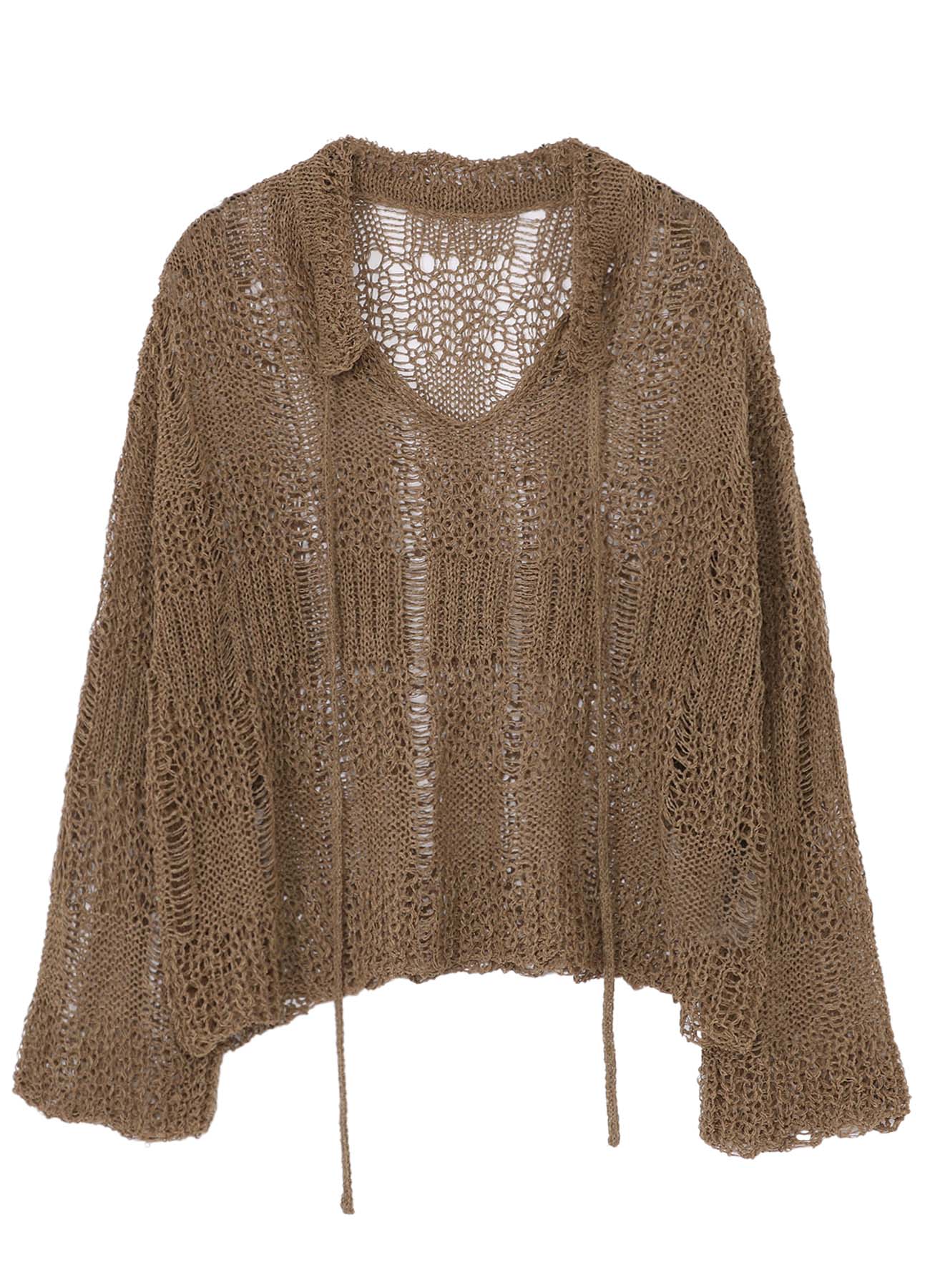 PLAID LOOSE-KNIT LONG SLEEVE PULLOVER