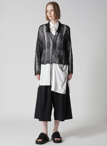 PLAID LOOSE-KNIT LONG SLEEVE PULLOVER