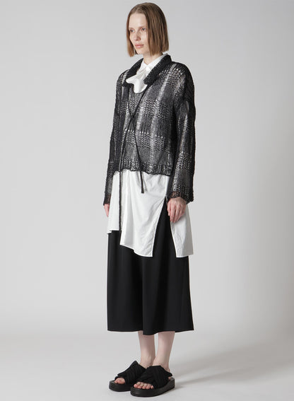 PLAID LOOSE-KNIT LONG SLEEVE PULLOVER