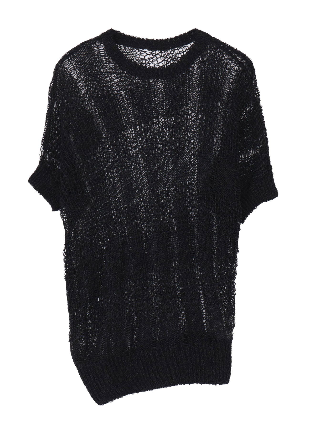 PLAID LOOSE-KNIT ASYMMETRIC DRAPE PULLOVER