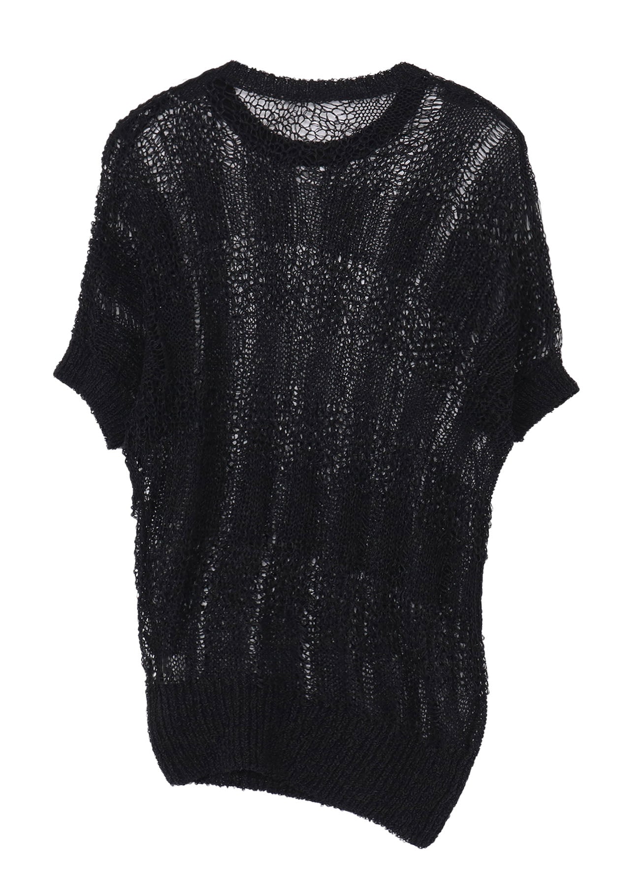 PLAID LOOSE-KNIT ASYMMETRIC DRAPE PULLOVER