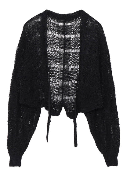 PLAID LOOSE-KNIT BOLERO