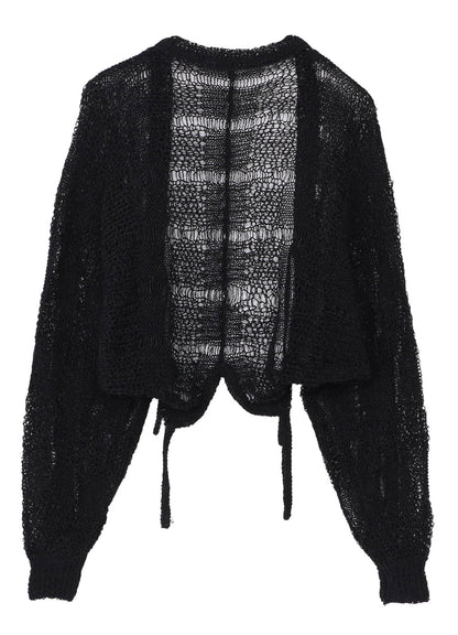 PLAID LOOSE-KNIT BOLERO