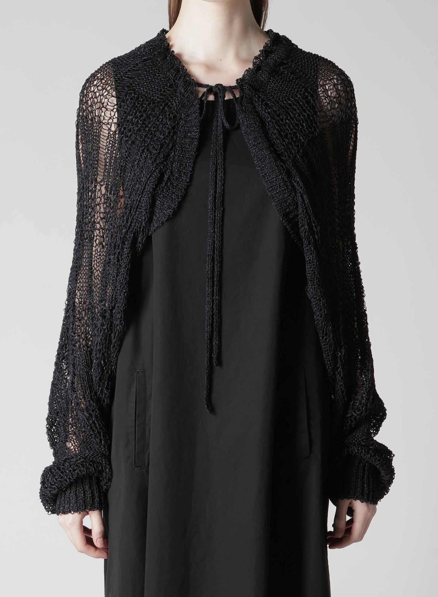 PLAID LOOSE-KNIT BOLERO