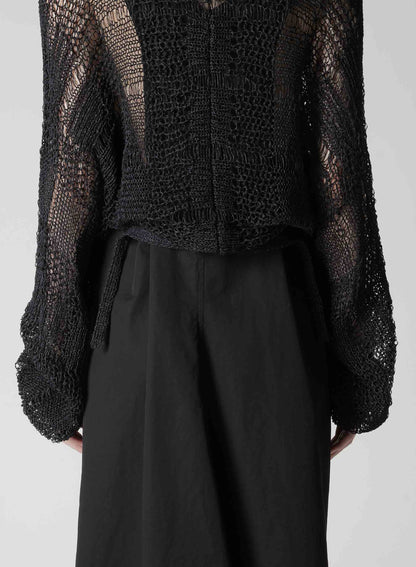 PLAID LOOSE-KNIT BOLERO