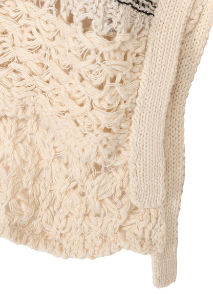 MIXED-MATERIAL ASYMMETRIC VEST