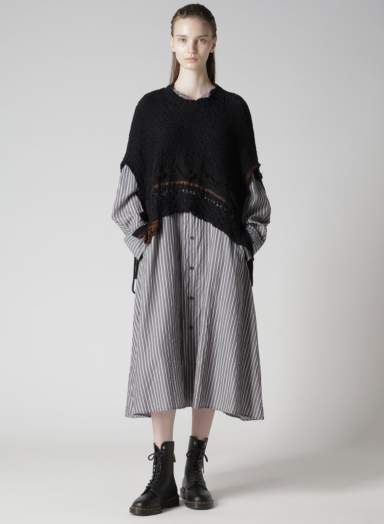 MIXED-MATERIAL ASYMMETRIC VEST