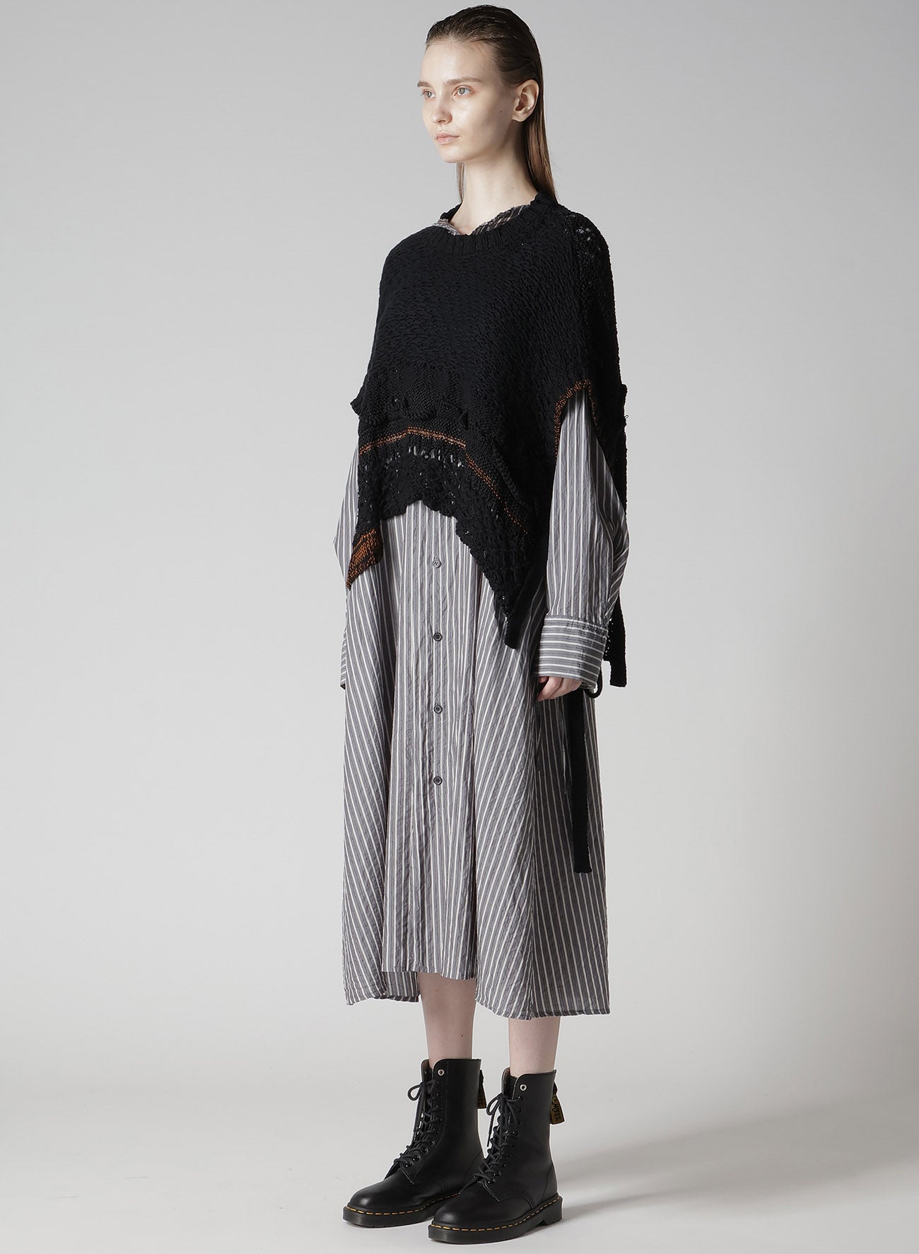 MIXED-MATERIAL ASYMMETRIC VEST