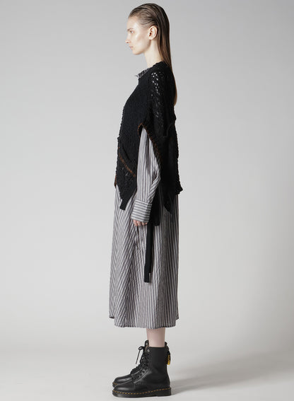 MIXED-MATERIAL ASYMMETRIC VEST