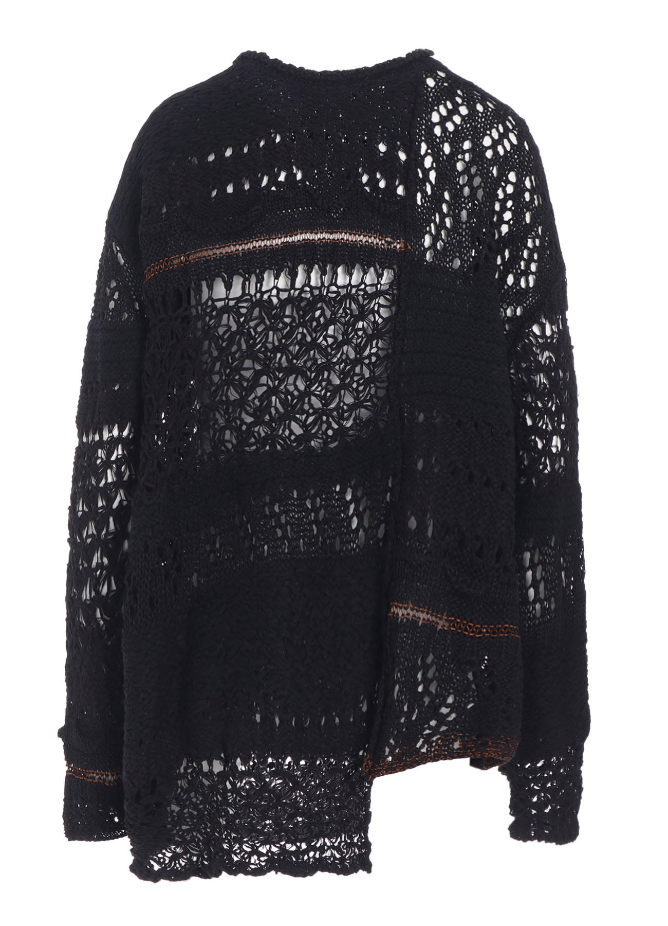 MIXED-MATERIAL LONG-SLEEVE PULLOVER