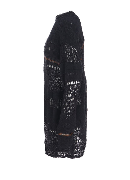 MIXED-MATERIAL LONG-SLEEVE PULLOVER