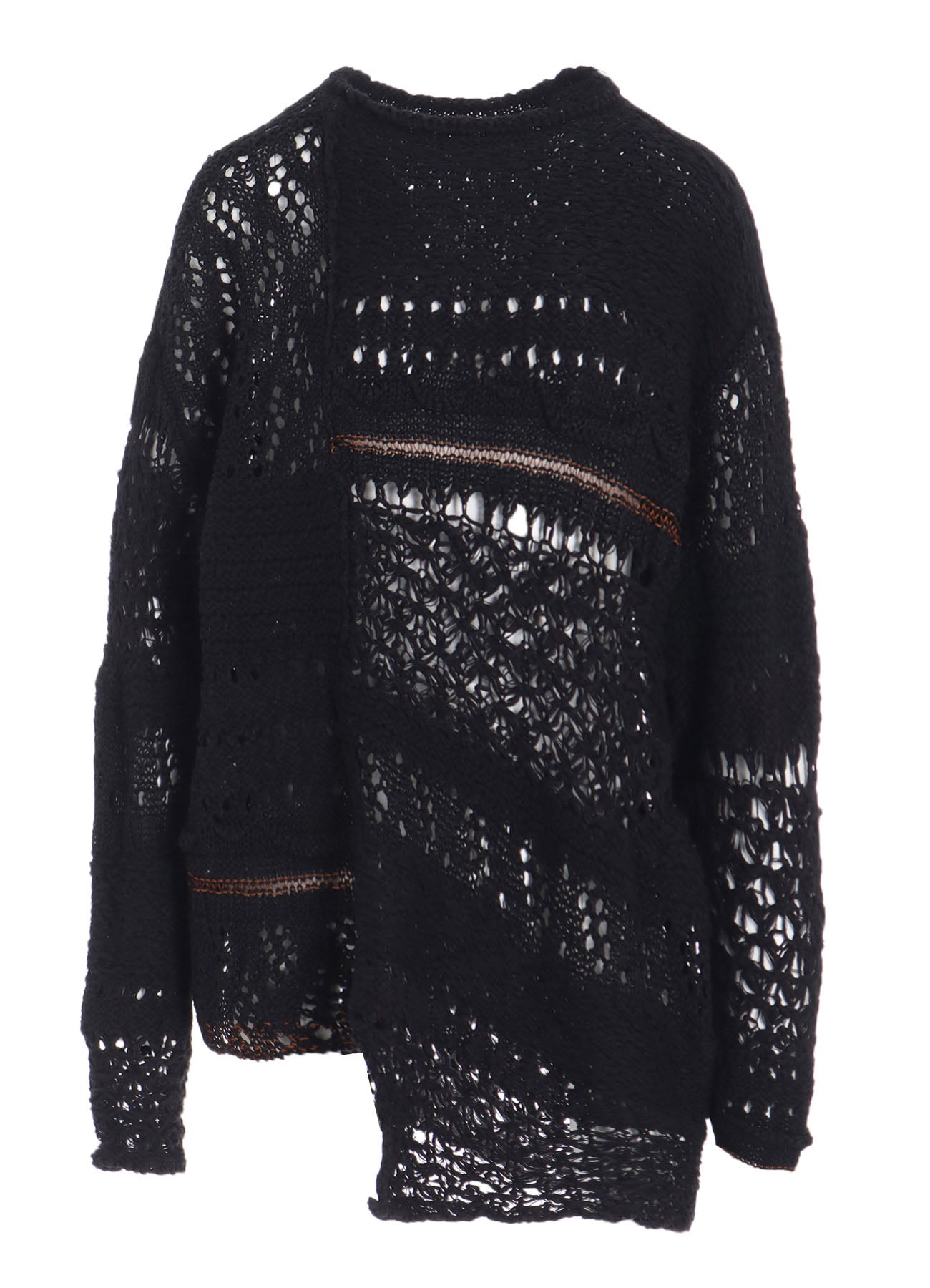 MIXED-MATERIAL LONG-SLEEVE PULLOVER