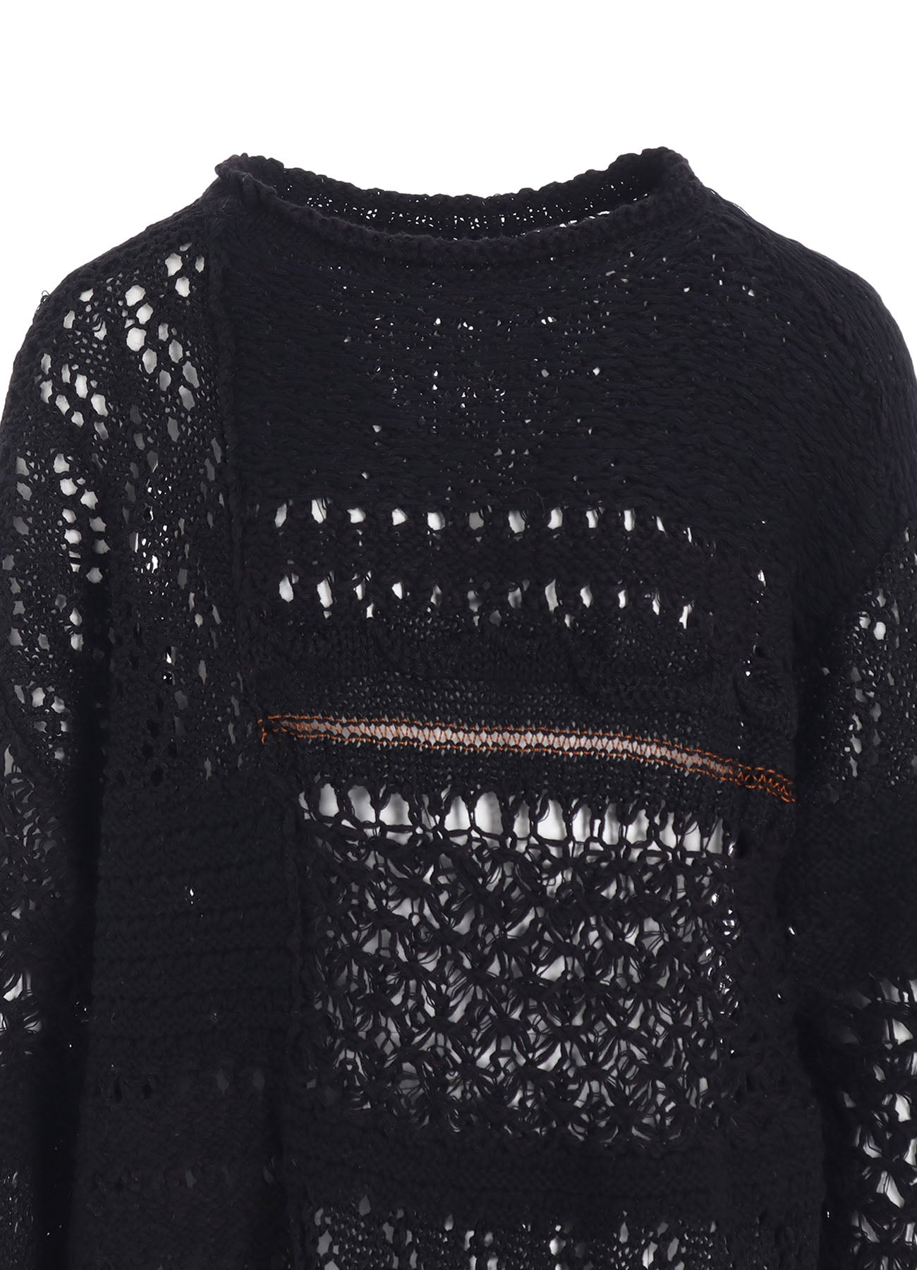 MIXED-MATERIAL LONG-SLEEVE PULLOVER