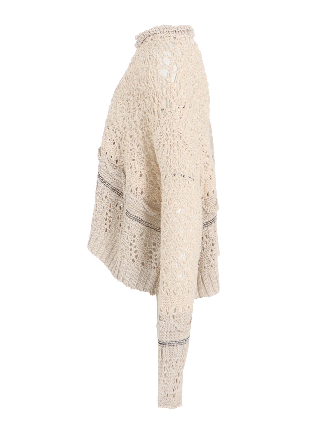 MIXED-MATERIAL CROPPED CARDIGAN