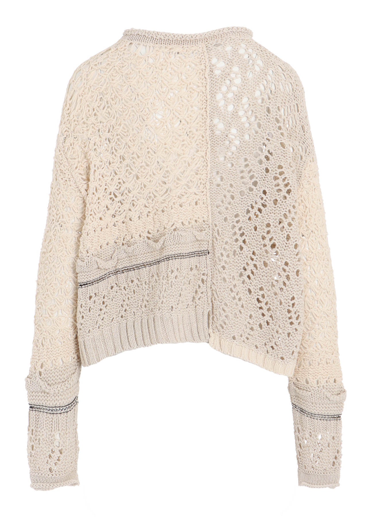 MIXED-MATERIAL CROPPED CARDIGAN