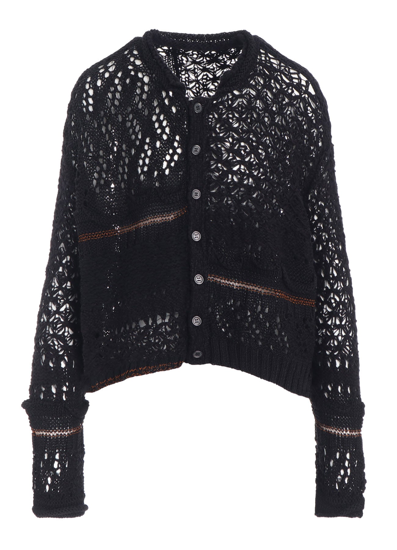 MIXED-MATERIAL CROPPED CARDIGAN