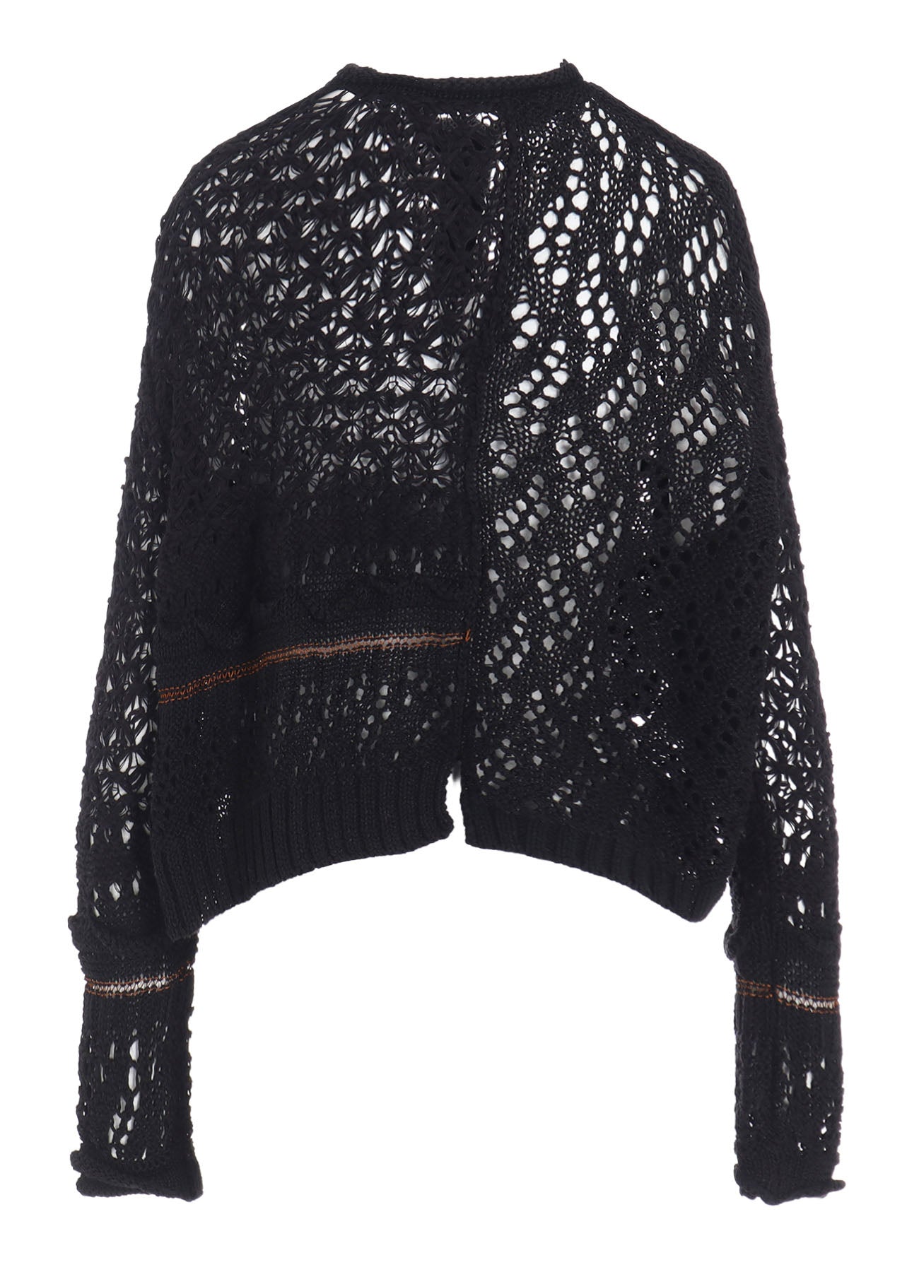 MIXED-MATERIAL CROPPED CARDIGAN