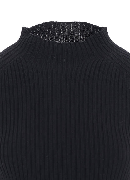 RIB EYELET HALF-SLEEVE KNIT