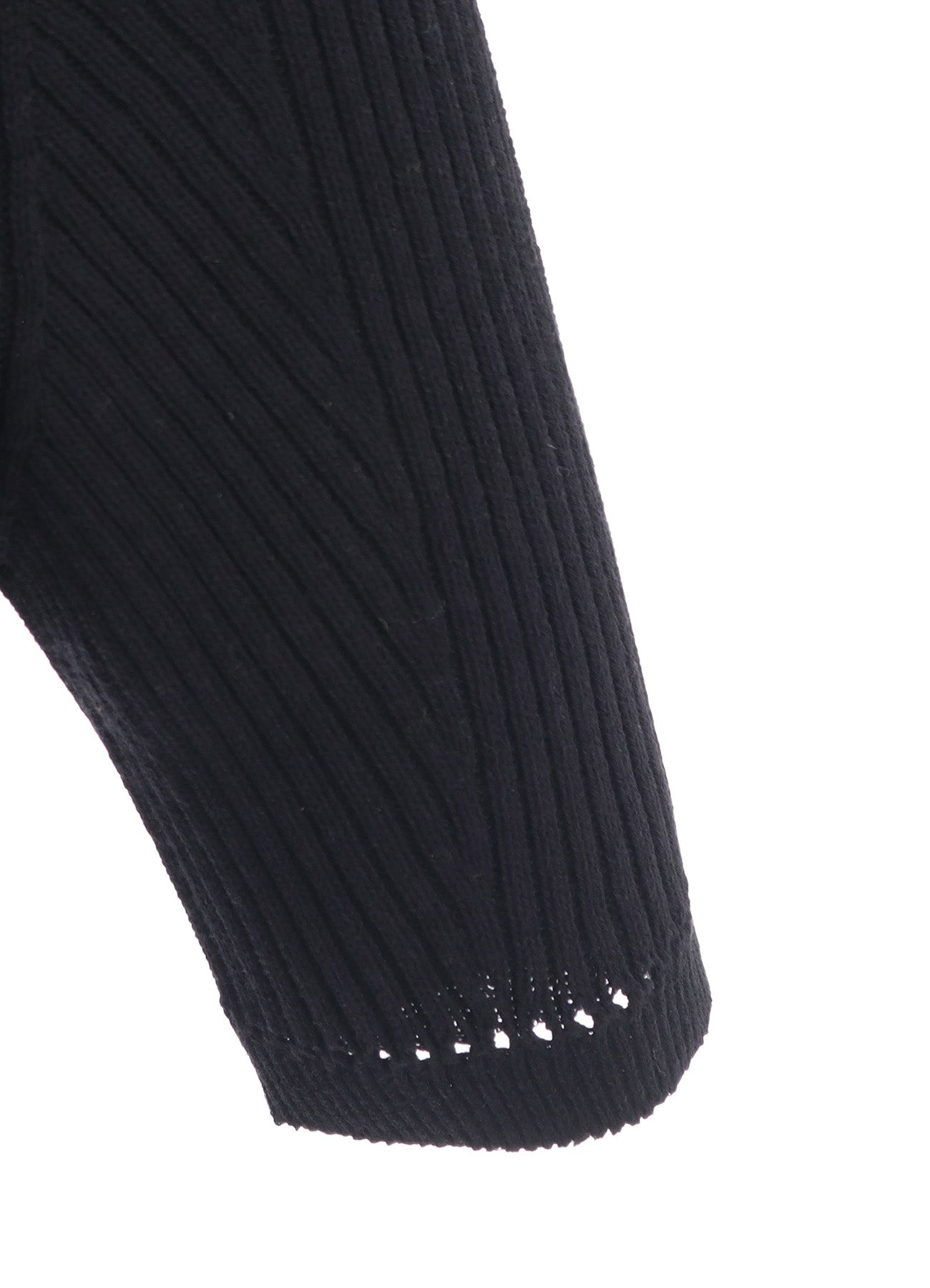 RIB EYELET HALF-SLEEVE KNIT
