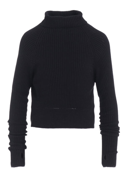 RIB EYELET LONG-SLEEVE KNIT