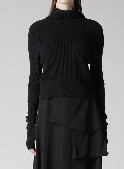 RIB EYELET LONG-SLEEVE KNIT