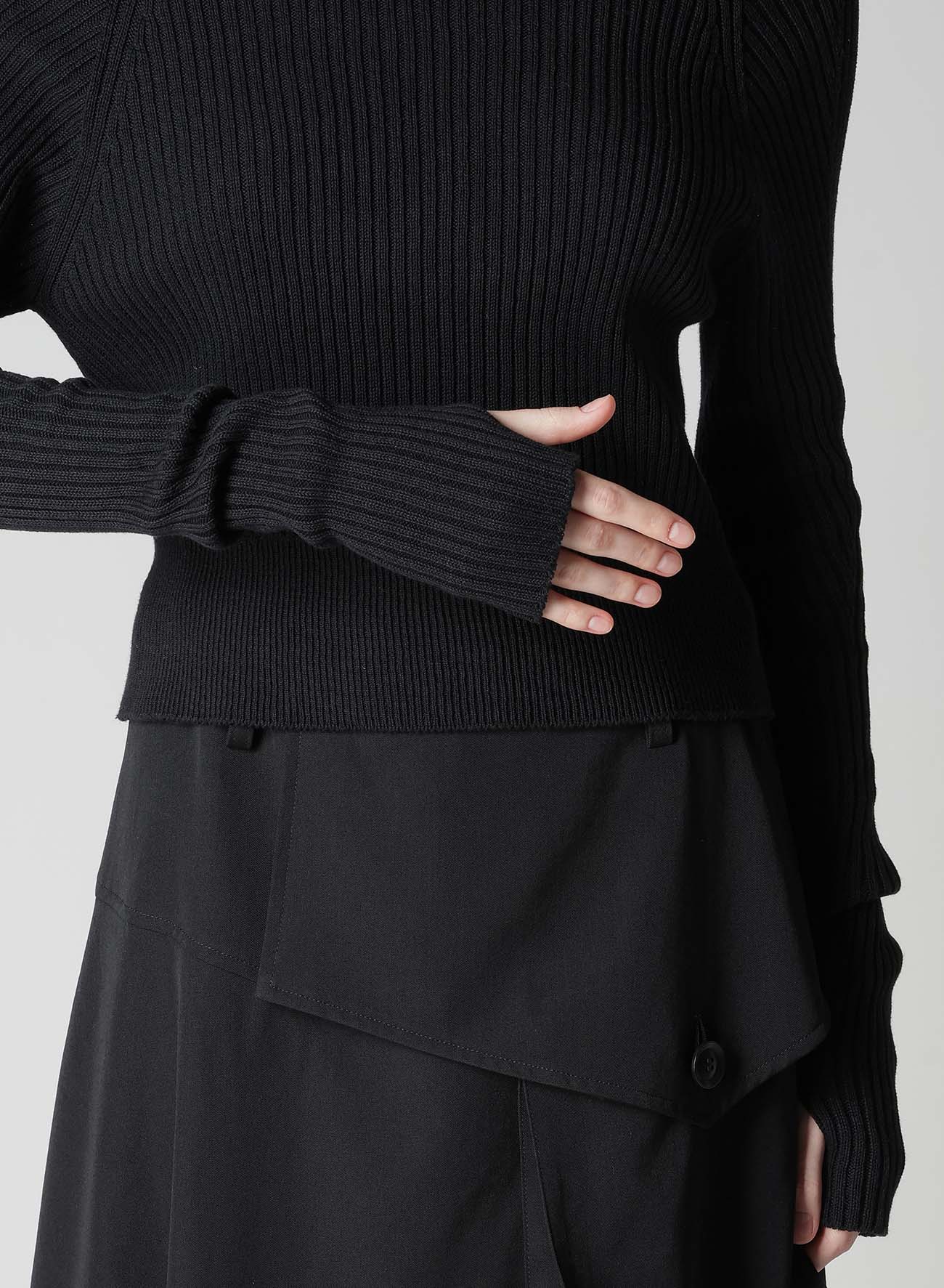 RIB EYELET LONG-SLEEVE KNIT