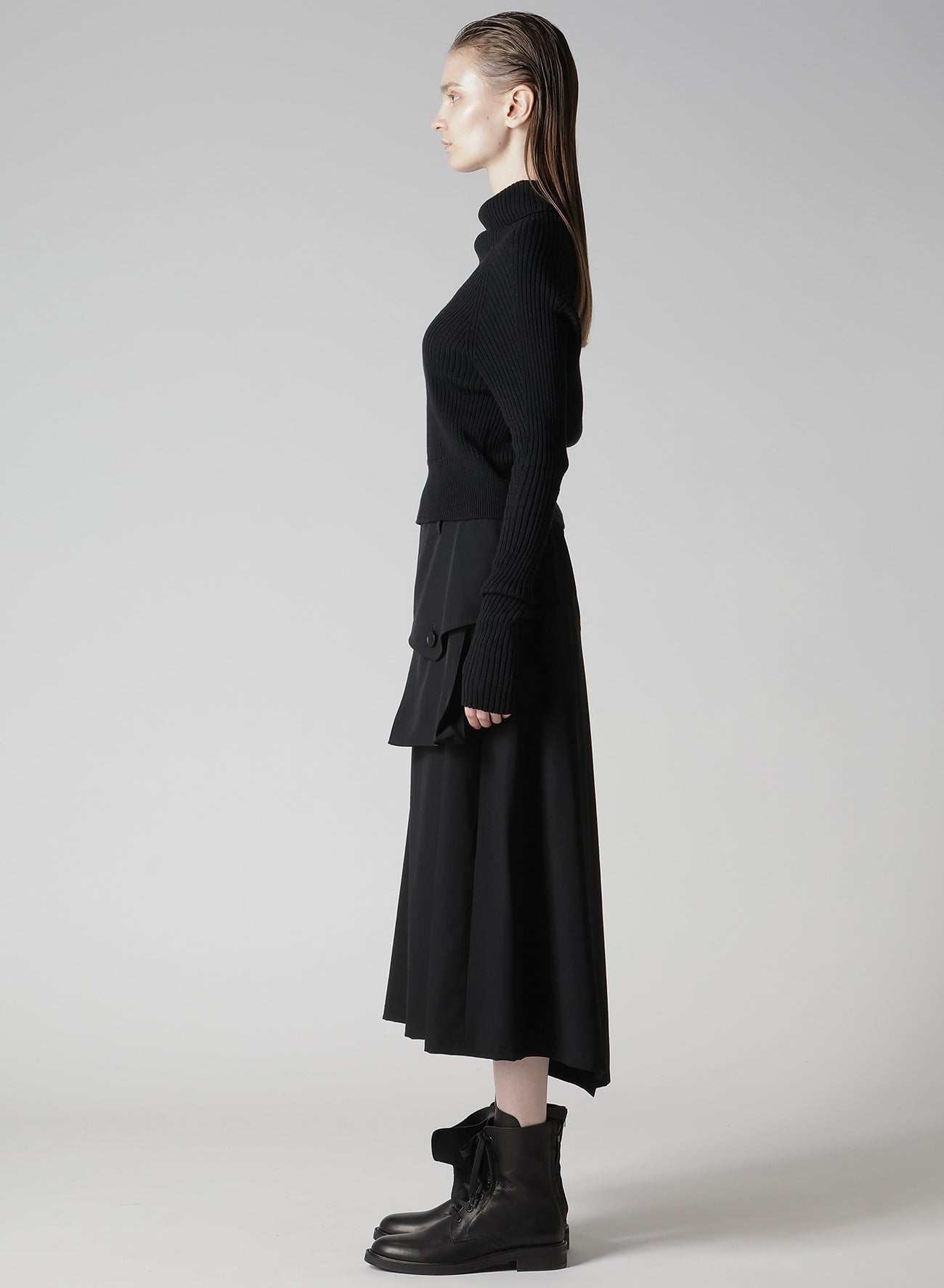 RIB EYELET LONG-SLEEVE KNIT