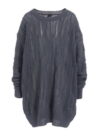 3D CABLE KNIT BIG PULLOVER