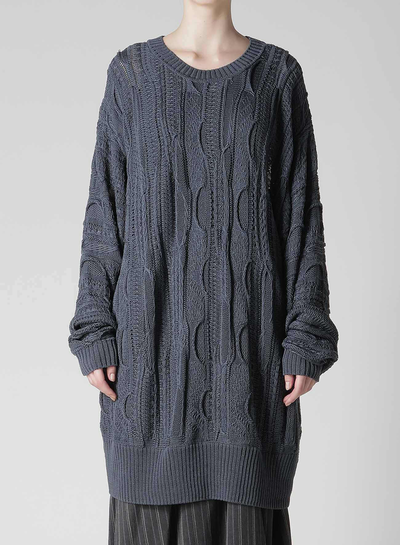 3D CABLE KNIT BIG PULLOVER