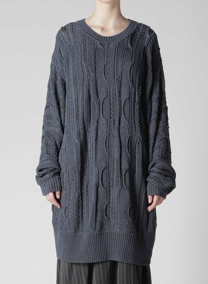 3D CABLE KNIT BIG PULLOVER