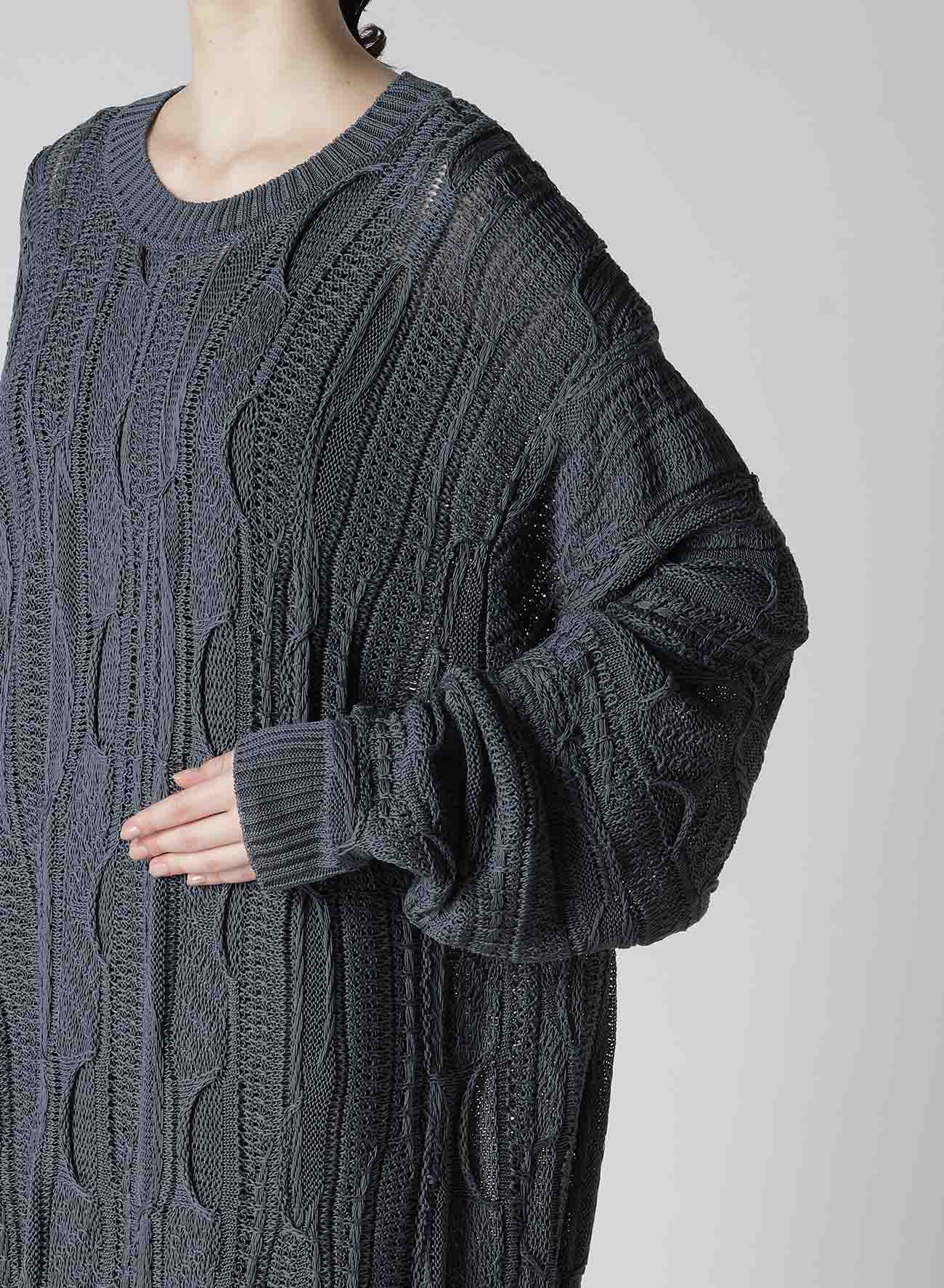 3D CABLE KNIT BIG PULLOVER